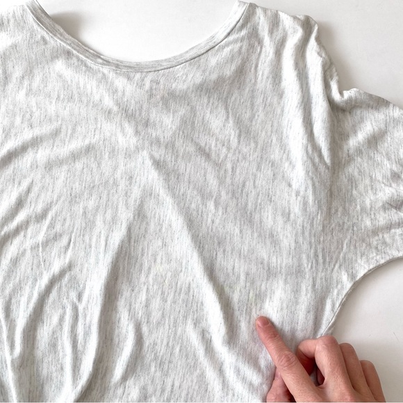 WILFRED XS Light Grey Open Back Crew Neck Long Sleeve Tee - Picture 7 of 12